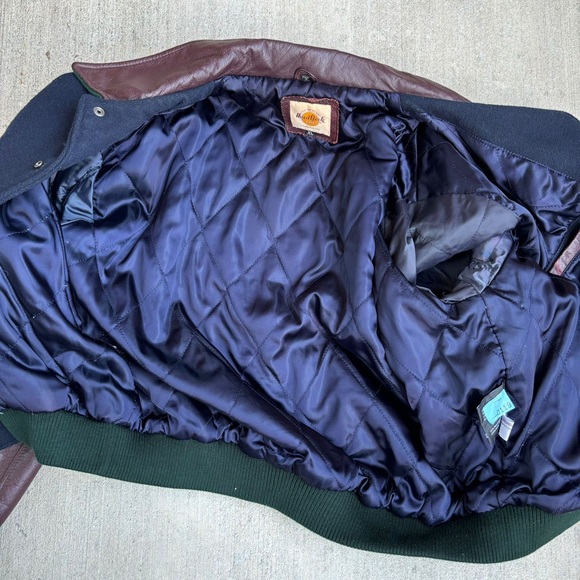 Vintage 90s Hard Rock Cafe London Wool Leather Varsity Jacket Love All Serve - Picture 7 of 12